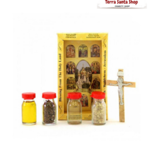 Set "Benedizione della Terra Santa" con Crocifisso e Reliquie