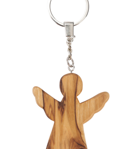Portachiavi "Angelo della Protezione" in Legno d'Olivo Artigianale