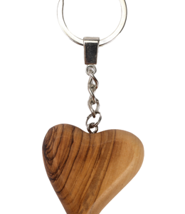 Portachiavi Cuore in Legno d’Olivo – Artigianato dei Cristiani di Betlemme