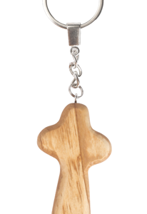 Portachiavi Croce Comfort in Legno d'Olivo - Levigato a Mano