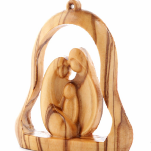 Presepe a Campana per Albero di Natale - Intagliato a Mano in Legno d'Olivo