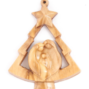 Addobbo Natalizio Albero con Natività in Legno d’Olivo - Tradizione e Design