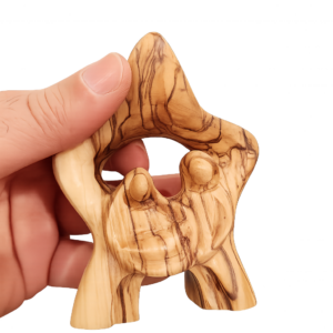 Sacra Famiglia nella Stella di Betlemme | Natività in Legno d'Ulivo Artigianale